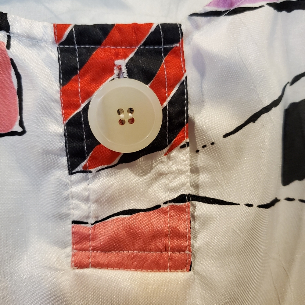 SOLD Vintage 1990s 2X 18/20 preppy white multi top - Picture 6 of 6
